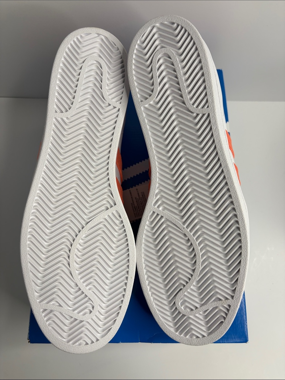 adidas White Superstar Sneakers with Orange Three Stripes H00207 - Picture 8 of 8